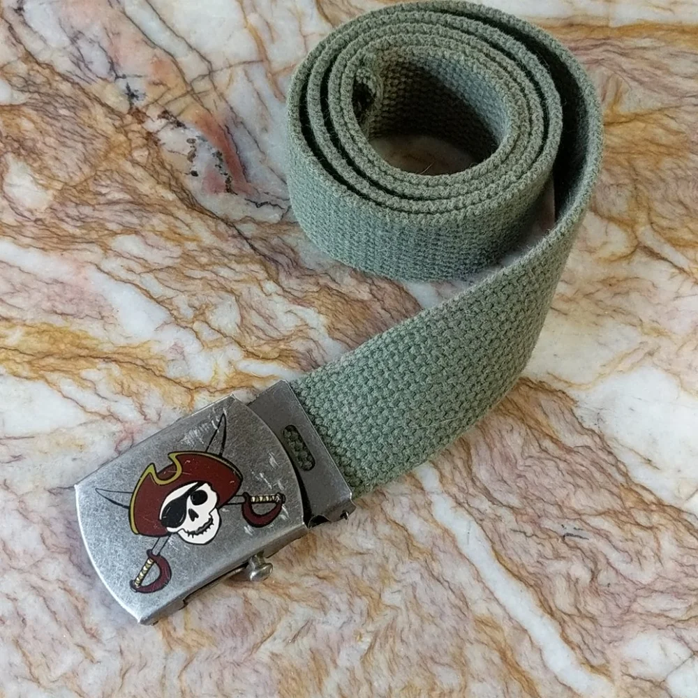 Web Belt Pirate Buckle